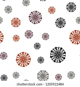 Dark Blue, Red vector seamless cover with beautiful snowflakes. Glitter abstract illustration with crystals of ice. Pattern for design of window blinds, curtains.