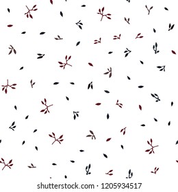 Dark Blue, Red vector seamless doodle texture with leaves. Doodle illustration of leaves in Origami style with gradient. Pattern for design of window blinds, curtains.
