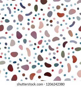 Dark Blue, Red vector seamless backdrop with dots, spots. Blurred bubbles on abstract backdrop with colorful gradient. Template for business cards, websites.