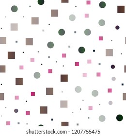 Dark Blue, Red vector seamless template with spots, rectangles. Illustration with set of shining colorful abstract circles, cubes. Template for business cards, websites.