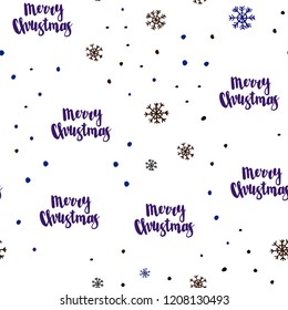 Dark Blue, Red vector seamless layout with bright snowflakes. Glitter abstract illustration with crystals of ice. Trendy design for wallpaper, fabric makers.