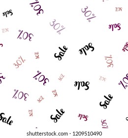 Dark Blue, Red vector seamless pattern with 30 percentage signs. Illustration with signs of sales on abstract template. Pattern for ads, posters, banners of sales.