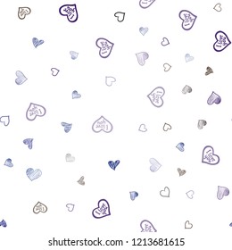 Dark Blue, Red vector seamless background with hearts. Illustration with hearts in love concept for valentine's day. Pattern can be used for valentine's ad, booklets.