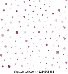 Dark Blue, Red vector seamless background with triangles, circles, cubes. Glitter abstract illustration with spheres, squares, lines. Design for textile, fabric, wallpapers.