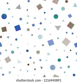Dark Blue, Red vector seamless pattern in polygonal style with circles. Abstract gradient illustration with circles, triangles, cubes. Trendy design for wallpaper, fabric makers.