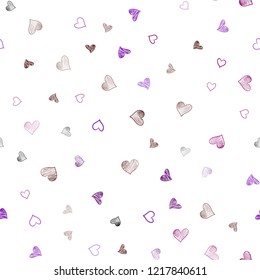 Dark Blue, Red vector seamless pattern with colorful hearts. Glitter abstract illustration with colorful hearts in romantic style. Pattern for marriage gifts, congratulations.