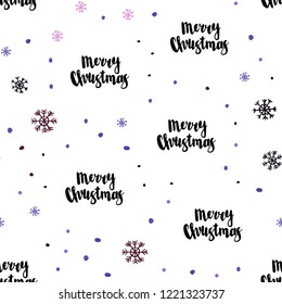 Dark Blue, Red vector seamless background with xmas snowflakes. Colorful decorative design in xmas style with snow. Pattern for design of window blinds, curtains.