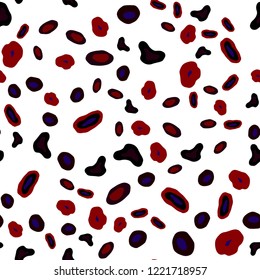Dark Blue, Red vector seamless background with bubbles. Blurred bubbles on abstract background with colorful gradient. Pattern for design of fabric, wallpapers.