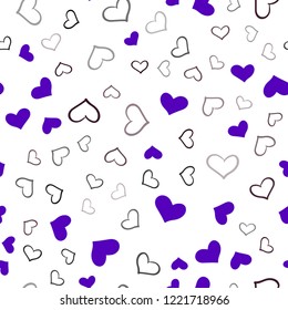 Dark Blue, Red vector seamless cover with Shining hearts. Blurred decorative design in doodle style with hearts. Pattern for carnival, festival romantic leaflets.