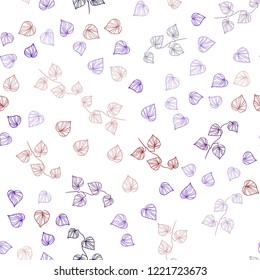 Dark Blue, Red vector seamless abstract pattern with leaves. Shining colored illustration with leaves in doodle style. Pattern for trendy fabric, wallpapers.