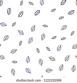 Dark Blue, Red vector seamless elegant background with leaves. An elegant bright illustration with leaves in Natural style. Texture for window blinds, curtains.