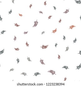 Dark Blue, Red vector seamless abstract background with leaves. Colorful illustration in doodle style with leaves. Pattern for design of window blinds, curtains.