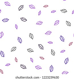 Dark Blue, Red vector seamless elegant background with leaves. leaves on blurred abstract background with gradient. Pattern for design of fabric, wallpapers.