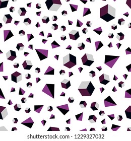 Dark Blue, Red vector seamless, isometric cover with triangles, rectangles. Glitter abstract illustration with squares, lines. Template for business cards, websites.