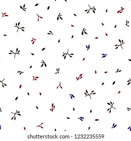 Dark Blue, Red vector seamless abstract design with leaves. Modern geometrical abstract illustration with leaves. Pattern for design of window blinds, curtains.