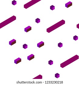 Dark Blue, Red vector seamless, isometric pattern in square style. Glitter abstract illustration with rectangular shapes. Design for textile, fabric, wallpapers.