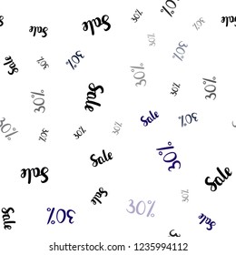 Dark Blue, Red vector seamless cover with symbols of 30 % sales. Illustration with signs of sales on abstract template. Backdrop for mega promotions, discounts.