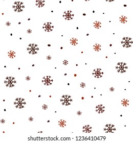 Dark Blue, Red vector seamless template with ice snowflakes. Modern geometrical abstract illustration with snowflakes. Pattern for design of fabric, wallpapers.