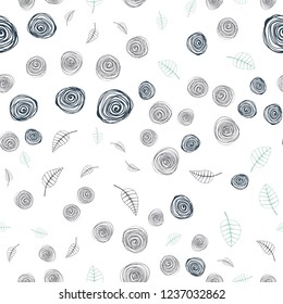 Dark Blue, Red vector seamless elegant template with leaves and flowers. An elegant bright illustration with leaves and flowers. Pattern for trendy fabric, wallpapers.