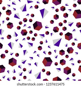 Dark Blue, Red vector seamless, isometric backdrop with lines, rhombus. Abstract illustration with colorful lines, cubes. Design for wallpaper, fabric makers.
