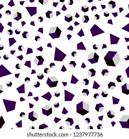 Dark Blue, Red vector seamless, isometric background with triangles, cubes. Glitter abstract illustration with squares, lines. Pattern for trendy fabric, wallpapers.