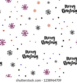 Dark Blue, Red vector seamless template with ice snowflakes. Shining colorful illustration with snow on abstract template. Pattern for trendy fabric, wallpapers.