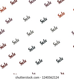 Dark Blue, Red vector seamless background with words of sales. Illustration with signs of sales on abstract template. Template for season sales, shopping ads.