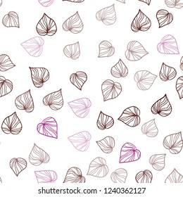Dark Blue, Red vector seamless doodle background with leaves. Blurred decorative design in Indian style with leaves. Template for business cards, websites.