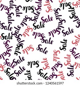 Dark Blue, Red vector seamless layout with discount of 70, 90%. Colored words of sales with gradient on white background. Template for season sales, shopping ads.