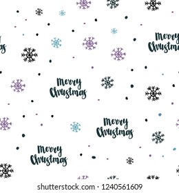 Dark Blue, Red vector seamless cover with beautiful snowflakes. Shining colorful illustration with snow on abstract template. Design for textile, fabric, wallpapers.