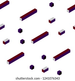 Dark Blue, Red vector seamless, isometric cover in polygonal style. Illustration with set of colorful rectangles. Design for textile, fabric, wallpapers.