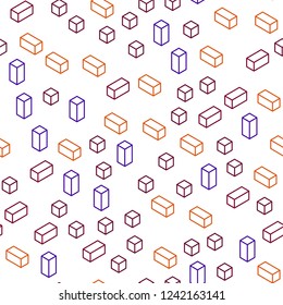 Dark Blue, Red vector seamless, isometric pattern in square style. Abstract gradient illustration with rectangles. Design for textile, fabric, wallpapers.