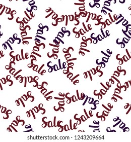 Dark Blue, Red vector seamless cover with symbols of 70, 90 % sales. Colored words of sales with gradient on white background. Backdrop for mega promotions, discounts.