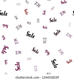 Dark Blue, Red vector seamless texture with selling prices 30, 50, 70 %. Abstract illustration with colorful gradient symbols of sales. Backdrop for super sales on Black Friday.
