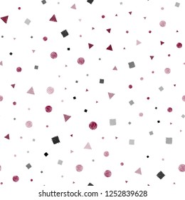 Dark Blue, Red vector seamless template with crystals, circles, squares. Decorative design in abstract style with lines, dots, cubes. Pattern for trendy fabric, wallpapers.