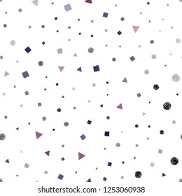 Dark Blue, Red vector seamless texture with poly style with circles, cubes. Illustration with set of colorful circles, triangles, squares. Trendy design for wallpaper, fabric makers.