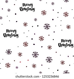 Dark Blue, Red vector seamless pattern with christmas snowflakes. Glitter abstract illustration with crystals of ice. Design for textile, fabric, wallpapers.