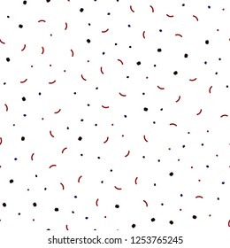Dark Blue, Red vector seamless pattern with spheres, triangles. Abstract illustration with colorful discs and triangles. Trendy design for wallpaper, fabric makers.