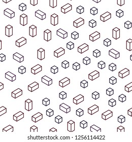 Dark Blue, Red vector seamless, isometric backdrop with rhombus. Modern abstract illustration with colorful rectangles. Pattern for design of fabric, wallpapers.