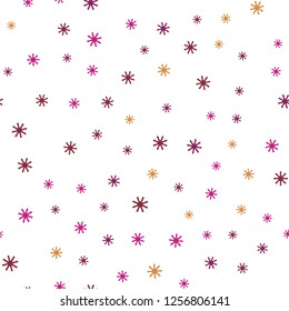 Dark Blue, Red vector seamless texture with colored snowflakes. Shining colorful illustration with snow in christmas style. Pattern for design of fabric, wallpapers.