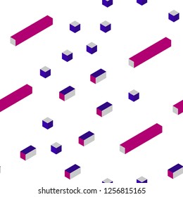 Dark Blue, Red vector seamless, isometric template with rhombus. Abstract gradient illustration with rectangles. Design for wallpaper, fabric makers.