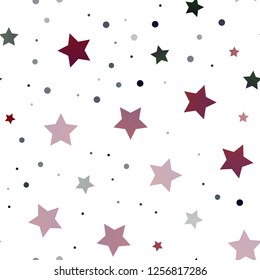 Dark Blue, Red vector seamless template with sky stars. Decorative shining illustration with stars on abstract template. Best design for your ad, poster, banner.