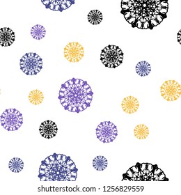 Dark Blue, Red vector seamless pattern with christmas snowflakes. Modern geometrical abstract illustration with crystals of ice. Pattern for trendy fabric, wallpapers.