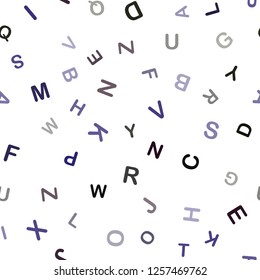 Dark Blue, Red vector seamless template with isolated letters. Colored alphabet signs with gradient on white background. Design for wallpaper, fabric makers.