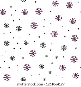 Dark Blue, Red vector seamless template with ice snowflakes. Modern geometrical abstract illustration with snowflakes. Trendy design for wallpaper, fabric makers.