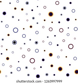 Dark Blue, Red vector seamless texture with disks. Abstract illustration with colored bubbles in nature style. Template for business cards, websites.