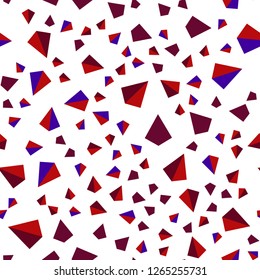 Dark Blue, Red vector seamless, isometric template with crystals, triangles. Illustration with set of colorful triangles. Design for wallpaper, fabric makers.