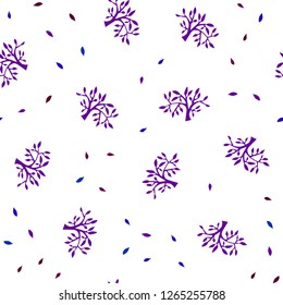 Dark Blue, Red vector seamless doodle background with leaves, branches. Decorative design in Indian style on white background. Design for wallpaper, fabric makers.