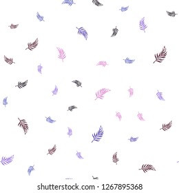 Dark Blue, Red vector seamless abstract background with leaves. Doodle illustration of leaves in Origami style with gradient. Design for textile, fabric, wallpapers.