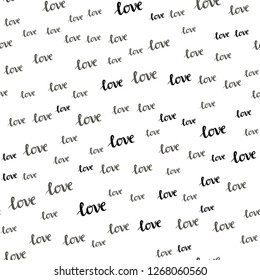 Dark Blue, Red vector seamless background with words of love. Decorative design in doodle style with text LOVE YOU. Design for textile, fabric, wallpapers.